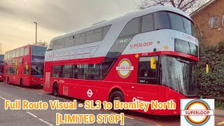 Full Route Visual  London Bus Route SL3  Thamesmead TC to Bromley North Station  LT129 LTZ1129 [upl. by Adur]