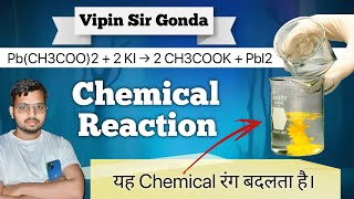 Potassium iodide lead acetate ———lead iodide precipitate and potassium acetate solution [upl. by Viquelia]