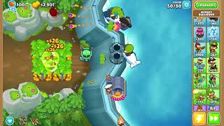 Bloons TD 6  Flooded Valley  Hard  Standard Strategy Guide [upl. by Thayer]