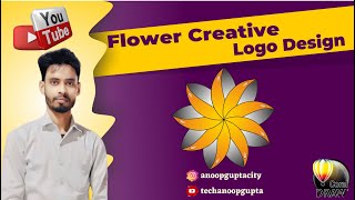 ⚡viral flower creative logo design in coreldraw  how to flower creative logo design coreldraw [upl. by Sonstrom]