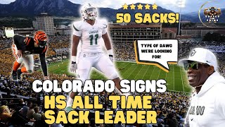 HS All Time Sack Leader Signs To Coach Prime And Colorado Buffs Brandon DavisSwain Film Review [upl. by Neemsaj]