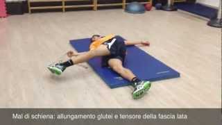 MAL DI SCHIENA 16 allungamento glutei e tensore della fascia lata [upl. by Esela]