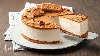 NoBake NoGelatine Lotus Biscoff Cheesecake  Emojoie [upl. by Ximena]