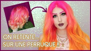 JE COLORE UNE PERRUQUE   Ombré Rose Orange Jaune  Everydaywigs Human Hair Wig [upl. by Ilenay]