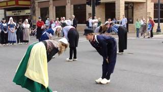 klompen dancing in the streets at Tulip Time Festival [upl. by Ymot755]