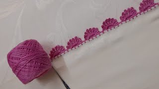 Easy Dupatta neck sleeves lace design  Qureshia ke design  Croche lace design Handworkwithshabana [upl. by Skillern]