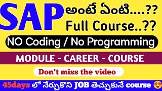 What is sap in telugu  Sap course for beginners  Non Coding IT jobs  SAP FICO  SAP BASIS  Gous [upl. by Raynold]