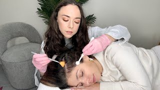 ASMR Scalp Check  Detailed Exam Treatment Sensory Tests Sharp or Dull Hair BrushingReal Person [upl. by Gaskins105]