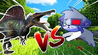 RUFFLES EL ESPINOSAURIO VS ACENIX EL GATITO 🐊😱 BATALLA DE DINOSAURIOS EN MINECRAFT ROLEPLAY [upl. by Gnivre]