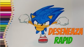 💙❤️💛 Cum Desenez Sonic  Tutorial Desene Copii  Arta Incepatori [upl. by Jezrdna]