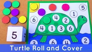 Turtle Roll and Cover  Preschool Number Activity For Math Centers [upl. by Ecineg]