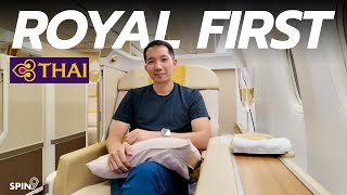 spin9 รีวิว การบินไทย Royal First Class ปี 2024 — กรุงเทพลอนดอน Boeing 777300ER [upl. by Anirbac]