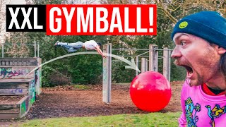 SPRÜNGE mit RIESIGEM GymnastikBall  Wilde FAILS amp Buschsprünge im Parkour Park [upl. by Anuaf690]