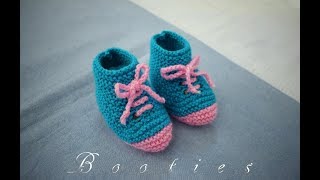 Knitting Cute and Easy Booties for NewBorn [upl. by Jovi]