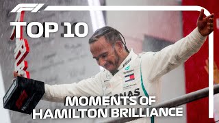 Top 10 Moments of Lewis Hamilton Brilliance [upl. by Euqnimod]