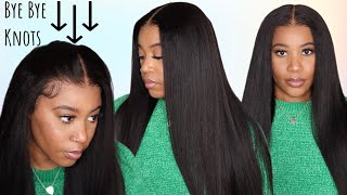 BYE BYE KNOTS BEGINNER FRIENDLY APPROVED ✅  7x5 YAKI STRAIGHT CLOSURE WIG  FTNADULA HAIR [upl. by Anilave232]