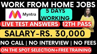 Myntra HiringLive testWork From Home Jobs12th PassNo InterviewOnline jobs2024 [upl. by Ahsielat]