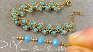 Easy Beaded Bracelet Tutorial Seed Bead Jewelry Making Tutorials [upl. by Zeeba]