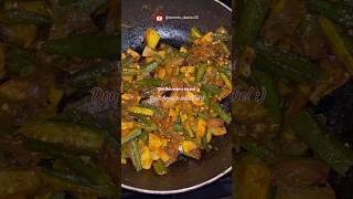 Aloo Bhindi fry for lunch😛🥬 bhindifry recipe lunchtime lunchrecipe bhindimasala shorts [upl. by Pepi547]