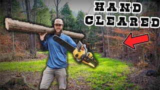 Hand Clearing DIY BACKWOODS FOOD PLOT  NO EQUIPMENT [upl. by Tirb]