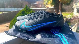 Unboxing Nike Mercurial Vapor 14 EliteBlackBlue [upl. by Akenor]