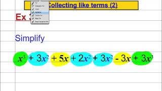 Collecting Like Terms 2 [upl. by Alekin]