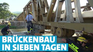 Wie das THW beim Wiederaufbau an der Ahr tatkräftig hilft und eine Brücke baut [upl. by Nylsoj]