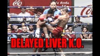 Muay Thai Knockout  DELAYED LIVER KO [upl. by Allemaj198]