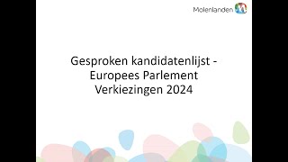 Gesproken kandidatenlijst Europees Parlement Verkiezingen 2024 [upl. by Garik]