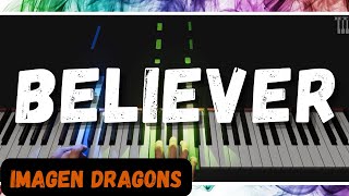 Believer easy piano tutorial [upl. by Adyan]