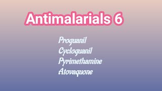 Antimalarials 6  Medicinal Chemistry  III B Pharm VI Semester  III Pharm D [upl. by Jami]