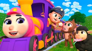 Choo Choo Train Song Fun  MORE Lalafun Nursery Rhymes amp Kids Songs [upl. by Ellehsim648]