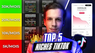 Les 5 Niches Tiktok Les Plus Rentables Programme de Rémunération Bêta Tiktok [upl. by Rus]