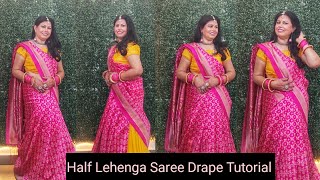 Half Saree Draping TutorialGarbaDandiya KarwachauthHaldiSpecial Saree DrapeTutorial sareedrape [upl. by Hyacinth782]