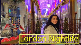 Nightlife around CENTRAL LONDON ✨ 🧨London City Nightlife ✨ London Night Walk Tour 2 [upl. by Kory]