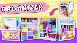 🗃 DESKTOP ORGANIZER DIY expandable from Cardboard 👉 Back to school  aPasos Crafts DIY [upl. by Liebermann]