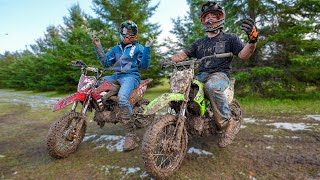 Pit Bike Race in the Muddiest Conditions [upl. by Ahsenra935]