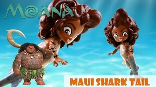 Disney Moana Movie Maui Doll Shark Tail Custom  Evies Toy House [upl. by Bev107]