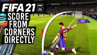 FIFA 21  How to Score Directly From Corner Kicks Olympic Goal Tutorial [upl. by Duleba]