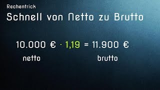 Die besten Rechentricks Schnell von Netto zu Brutto [upl. by Kemp]