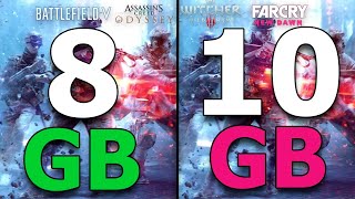 8GB vs 10GB RAM Test in 5 Games [upl. by Aeirdna]