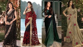 New Saree Designs 2022 Party Wear Chiffon Saree Pakistani Designer Saree [upl. by Adirehs]