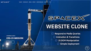 SpaceX Website Clone  HTML CSS amp JavaScript [upl. by Liuqnoj340]