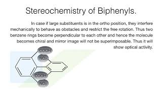 Stereochemistry of Biphenyls  Stereochemistry  Organic Chemistry [upl. by Hannahs74]