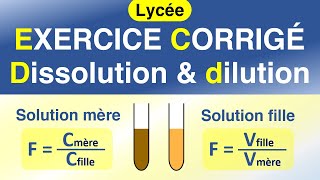 Les solutions aqueuses  dissolution et dilution  Chimie  Lycée [upl. by Jarrad637]