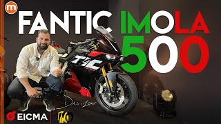 Fantic Imola 500  La sportiva per patente A2 100 italiana sfida la RS457 di Aprilia  EICMA 2024 [upl. by Ellak]