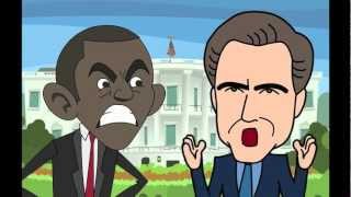 Barack to the Future  Political Parody Cartoon  2012 Election [upl. by Hgielrac759]