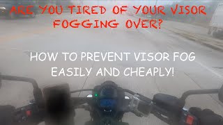 How to Prevent Motorcycle Visor From Fogging Up Easy Hack [upl. by Meehyr525]