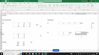 Matrix Math in Excel [upl. by Ailahtan]