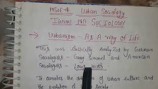 IGNOU MA SOCIOLOGY  MSOE4  IMP TOPICS  LOUIS WIRTH  Urbanism As A Way Of Life [upl. by Cele]